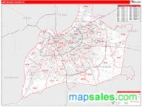 Jefferson County, KY Wall Map Zip Code