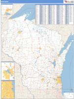 Wisconsin  Wall Map Zip Code