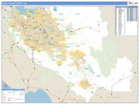 Santa Clara County, CA Wall Map Zip Code