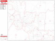 Warren <br /> Wall Map <br /> Zip Code <br /> Red Line Style 2025 Map