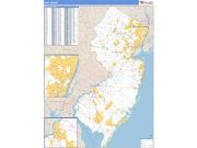 New Jersey <br /> Wall Map <br /> Zip Code <br /> Basic Style 2024 Map