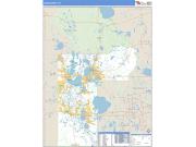 Lake County, FL <br /> Wall Map <br /> Zip Code <br /> Basic Style 2024 Map