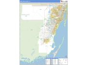 Miami-Dade County, FL <br /> Wall Map <br /> Zip Code <br /> Basic Style 2024 Map