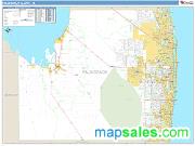 Palm Beach County, FL <br /> Wall Map <br /> Zip Code <br /> Basic Style 2024 Map