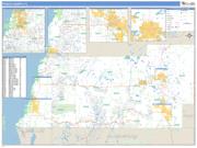 Pasco County, FL <br /> Wall Map <br /> Zip Code <br /> Basic Style 2024 Map