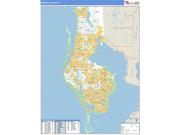 Pinellas County, FL <br /> Wall Map <br /> Zip Code <br /> Basic Style 2024 Map