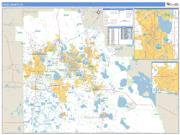 Polk County, FL <br /> Wall Map <br /> Zip Code <br /> Basic Style 2024 Map