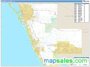 Sarasota County, FL <br /> Wall Map <br /> Zip Code <br /> Basic Style 2024 Map