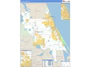 Volusia County, FL <br /> Wall Map <br /> Zip Code <br /> Basic Style 2024 Map