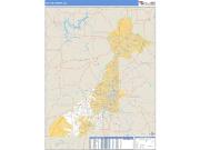 Fulton County, GA <br /> Wall Map <br /> Zip Code <br /> Basic Style 2024 Map