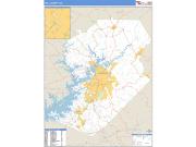 Hall County, GA <br /> Wall Map <br /> Zip Code <br /> Basic Style 2024 Map