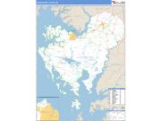 Dorchester County, MD <br /> Wall Map <br /> Zip Code <br /> Basic Style 2024 Map