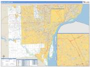 Wayne County, MI <br /> Wall Map <br /> Zip Code <br /> Basic Style 2024 Map