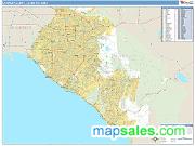 Orange County <br /> Wall Map <br /> Basic Style 2024 Map