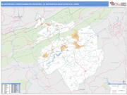 Blacksburg-Christiansburg-Radford <br /> Wall Map <br /> Basic Style 2024 Map