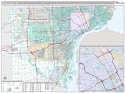 Wayne County, MI <br /> Wall Map <br /> Premium Style 2024 Map