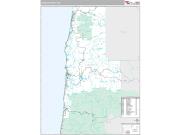Lincoln County, OR <br /> Wall Map <br /> Premium Style 2024 Map