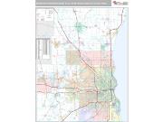 Milwaukee-Waukesha-West Allis Metro Area <br /> Wall Map <br /> Premium Style 2024 Map