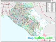 Orange County Metro Area <br /> Wall Map <br /> Premium Style 2024 Map