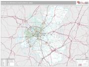 Raleigh Metro Area <br /> Wall Map <br /> Premium Style 2024 Map