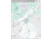 Roanoke Metro Area <br /> Wall Map <br /> Premium Style 2024 Map