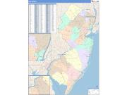 New Jersey <br /> Wall Map <br /> Color Cast Style 2024 Map