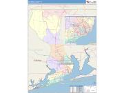 Escambia <br /> Wall Map <br /> Color Cast Style 2024 Map