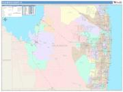 Palm Beach <br /> Wall Map <br /> Color Cast Style 2024 Map