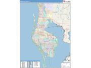 Pinellas <br /> Wall Map <br /> Color Cast Style 2024 Map