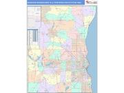Milwaukee-Waukesha-West Allis <br /> Wall Map <br /> Color Cast Style 2024 Map