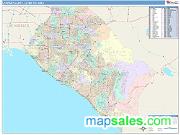 Orange County <br /> Wall Map <br /> Color Cast Style 2024 Map