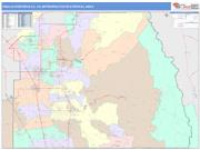 Visalia-Porterville <br /> Wall Map <br /> Color Cast Style 2024 Map