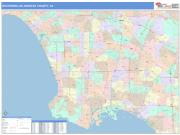 Southern Los Angeles County <br /> Wall Map <br /> Color Cast Style 2024 Map