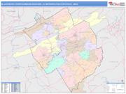 Blacksburg-Christiansburg-Radford <br /> Wall Map <br /> Color Cast Style 2024 Map