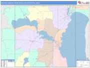 Oshkosh-Neenah <br /> Wall Map <br /> Color Cast Style 2024 Map