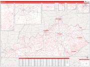 Kentucky <br /> Wall Map <br /> Zip Code <br /> Red Line Style 2024 Map