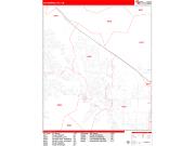 Cathedral City <br /> Wall Map <br /> Zip Code <br /> Red Line Style 2024 Map