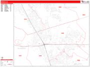 Dublin <br /> Wall Map <br /> Zip Code <br /> Red Line Style 2024 Map
