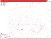 Glendora <br /> Wall Map <br /> Zip Code <br /> Red Line Style 2024 Map
