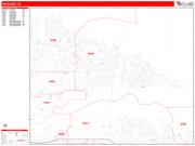 Highland <br /> Wall Map <br /> Zip Code <br /> Red Line Style 2024 Map