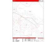 Indio <br /> Wall Map <br /> Zip Code <br /> Red Line Style 2024 Map