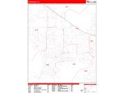 Palm Desert <br /> Wall Map <br /> Zip Code <br /> Red Line Style 2024 Map