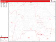 Placentia <br /> Wall Map <br /> Zip Code <br /> Red Line Style 2024 Map