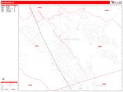 San Ramon <br /> Wall Map <br /> Zip Code <br /> Red Line Style 2024 Map