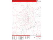 Worcester <br /> Wall Map <br /> Zip Code <br /> Red Line Style 2024 Map