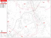 Concord <br /> Wall Map <br /> Zip Code <br /> Red Line Style 2024 Map