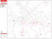 Jacksonville <br /> Wall Map <br /> Zip Code <br /> Red Line Style 2024 Map