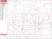 Omaha <br /> Wall Map <br /> Zip Code <br /> Red Line Style 2024 Map