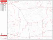 Carrollton <br /> Wall Map <br /> Zip Code <br /> Red Line Style 2024 Map