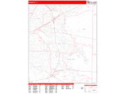 Mesquite <br /> Wall Map <br /> Zip Code <br /> Red Line Style 2024 Map